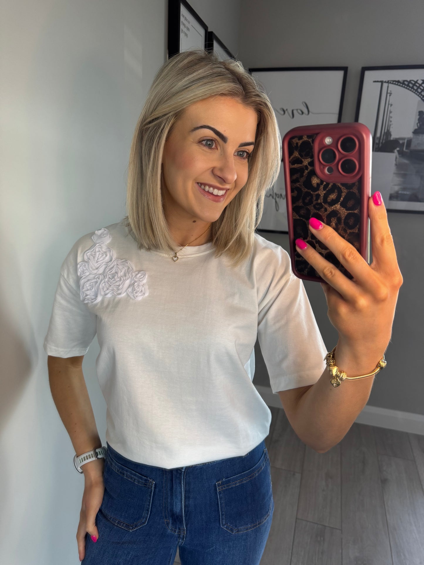 Kaffe Karosie Chalk Embossed Tee