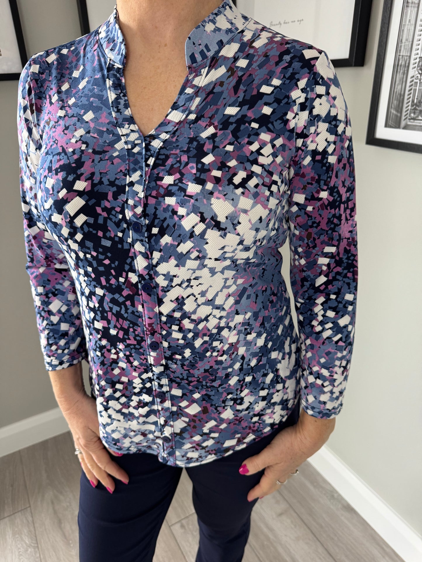 Claudia C Navy/Pink Blouse