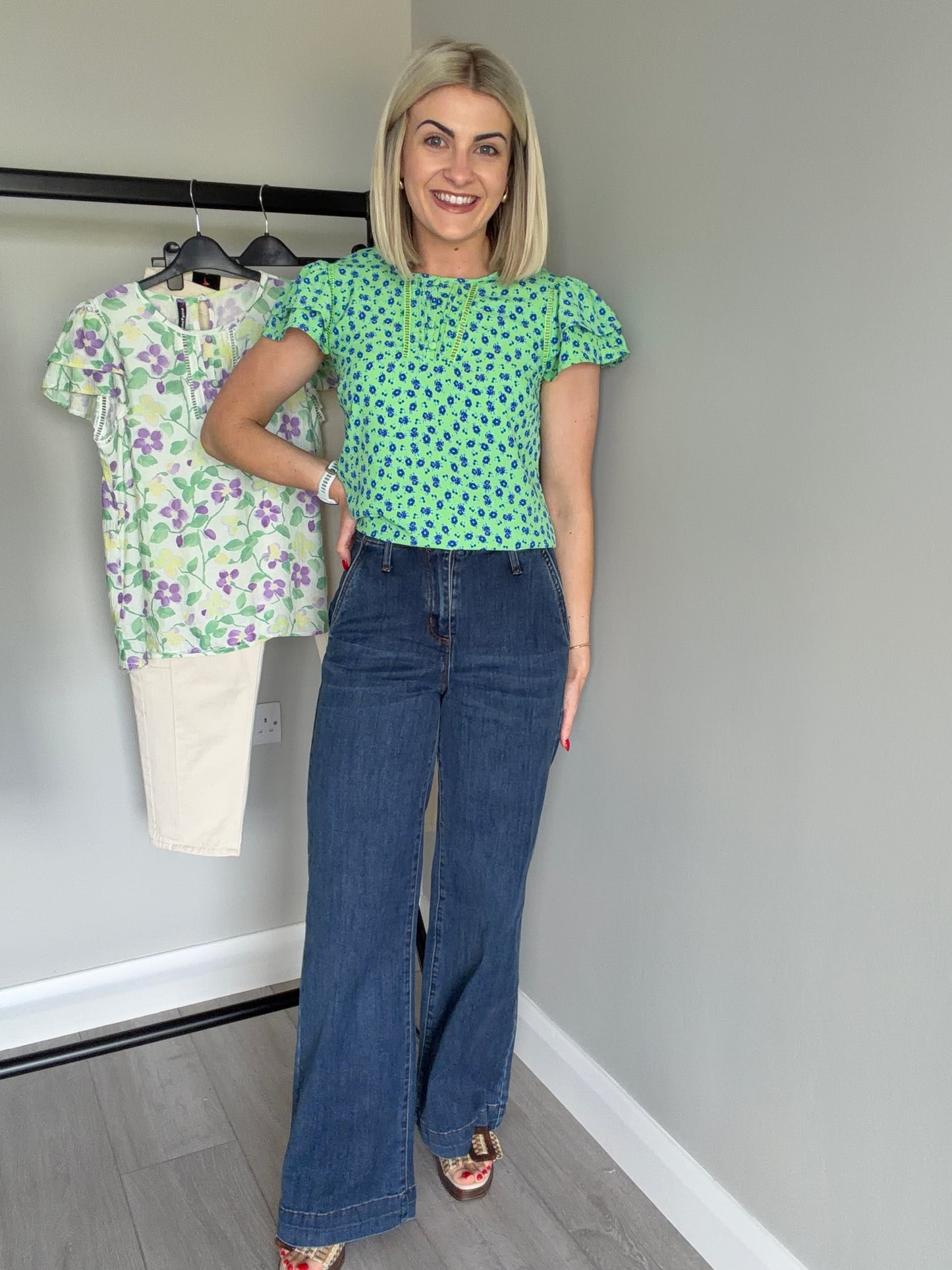 Rant & Rave Doreen Mid Blue Wide Leg Jean