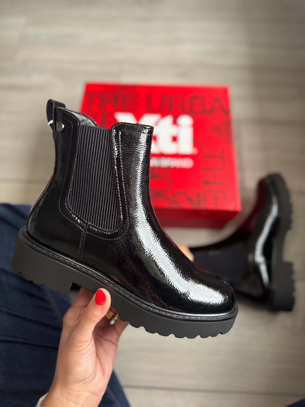 XTI Black Patent Boot