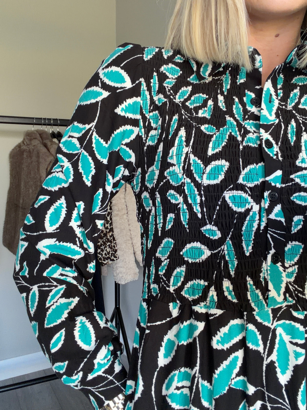 Mudflower Black/Green Soft Touch Dress