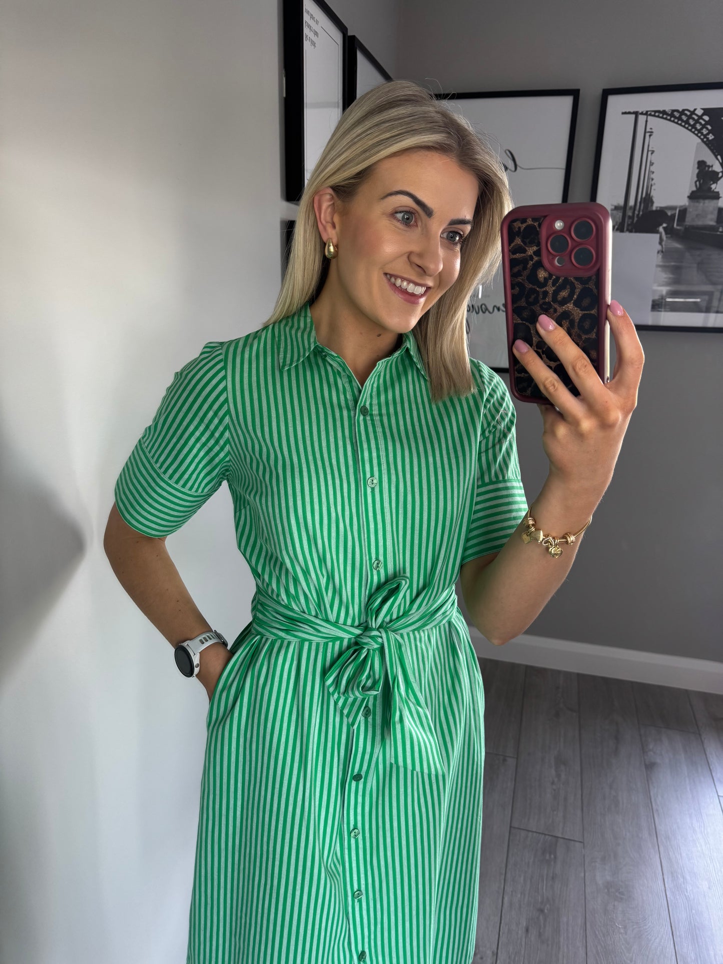 Rant & Rave Alicia Green Shirt Dress