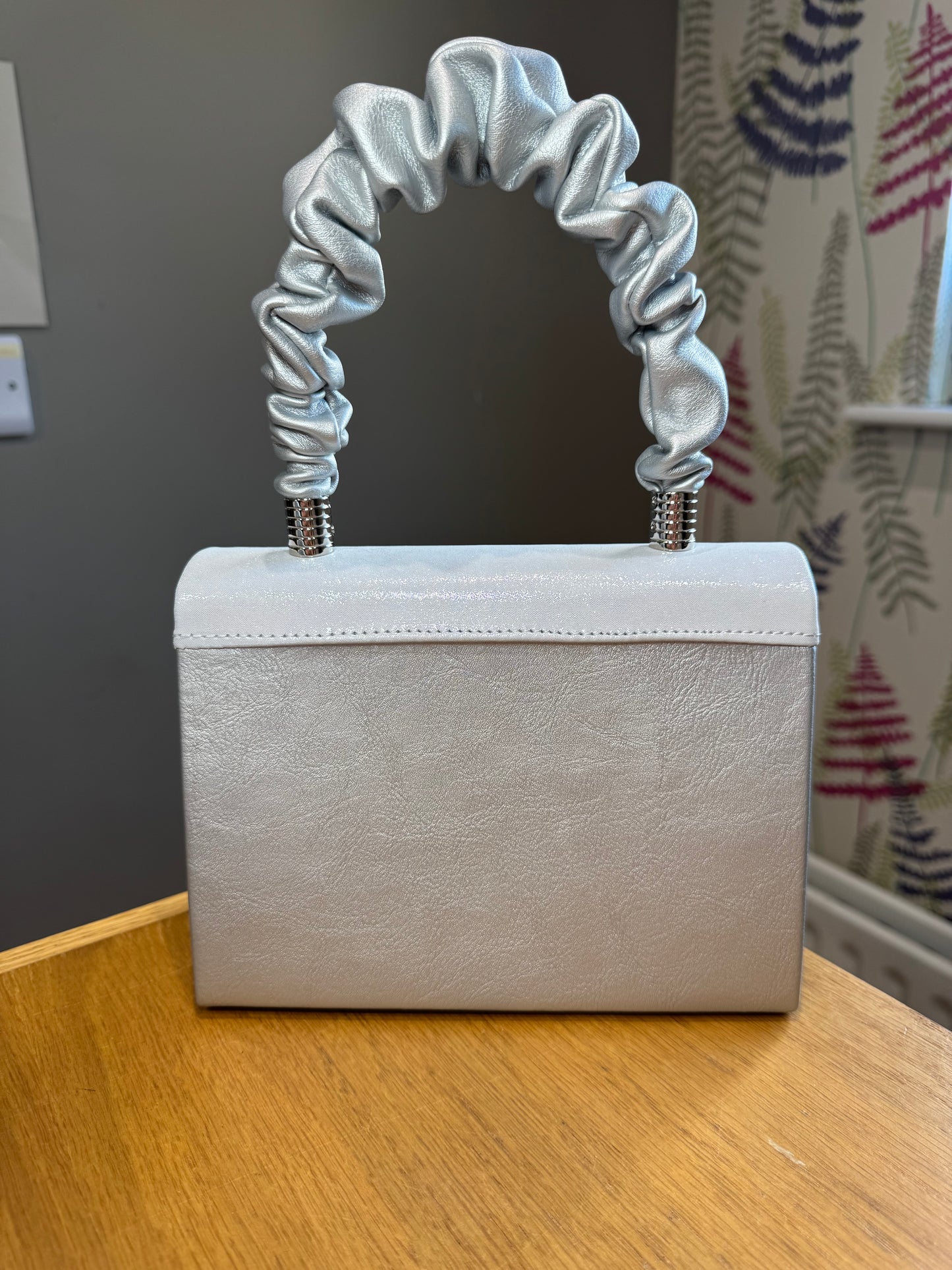 Emis Silver Shimmer Bow Box Bag