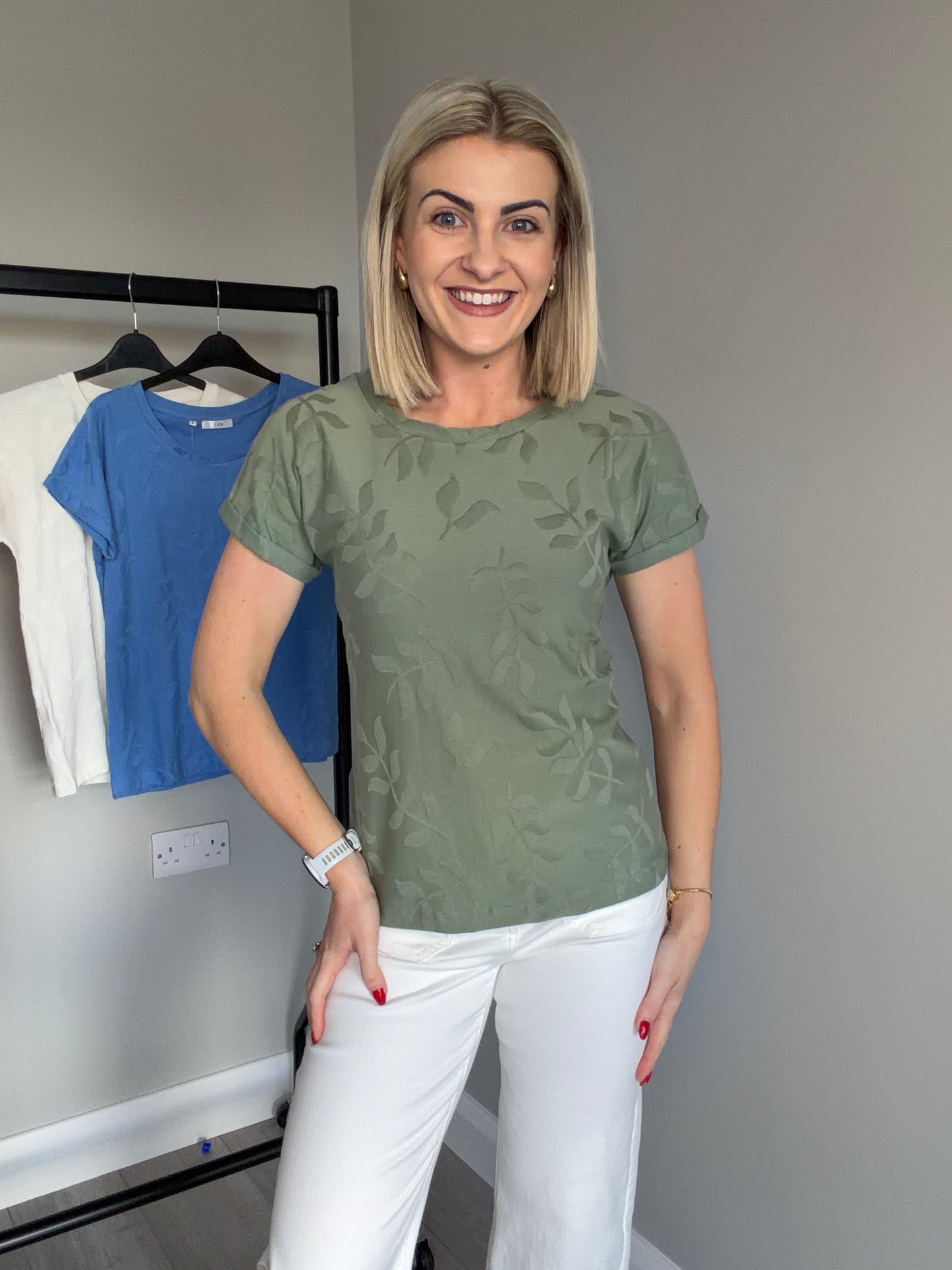 Khaki Leaf Print Tee