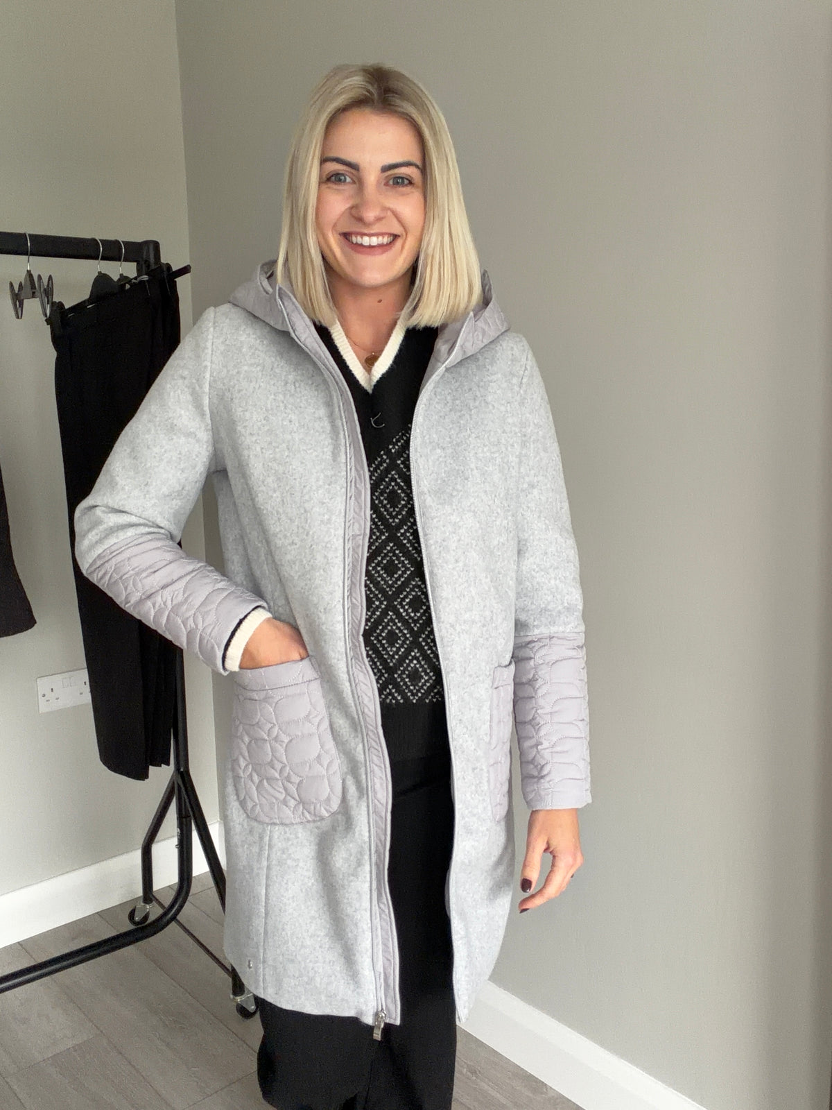 Grey Felt/Quilt Coat
