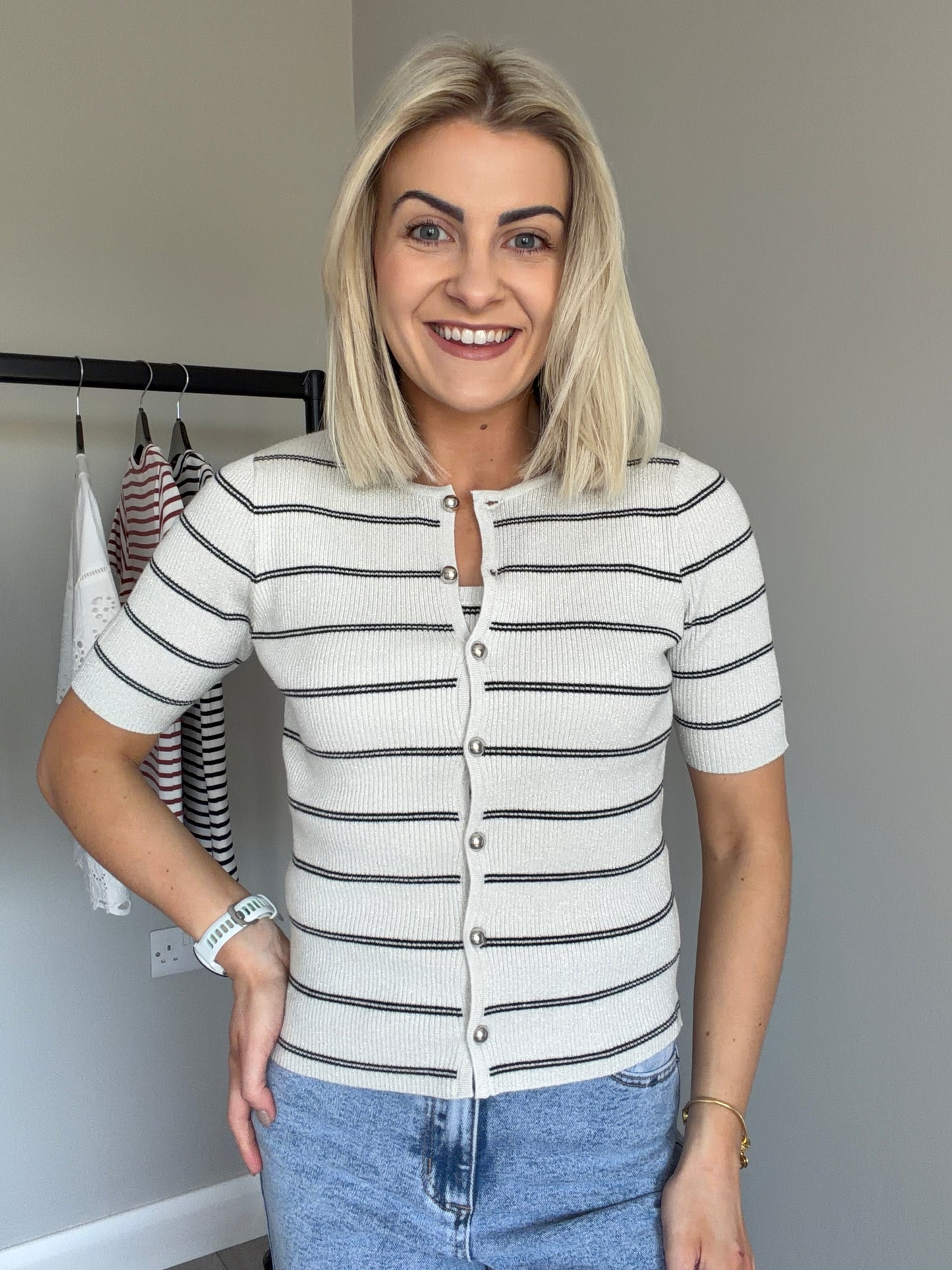 Kaffe KAmorita Silver Cardigan