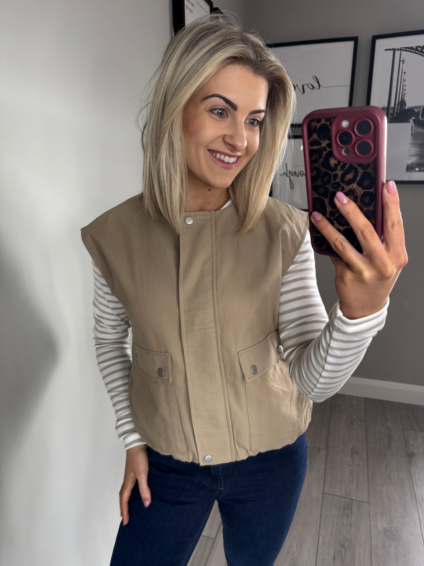 Freequent Beige Waistcoat