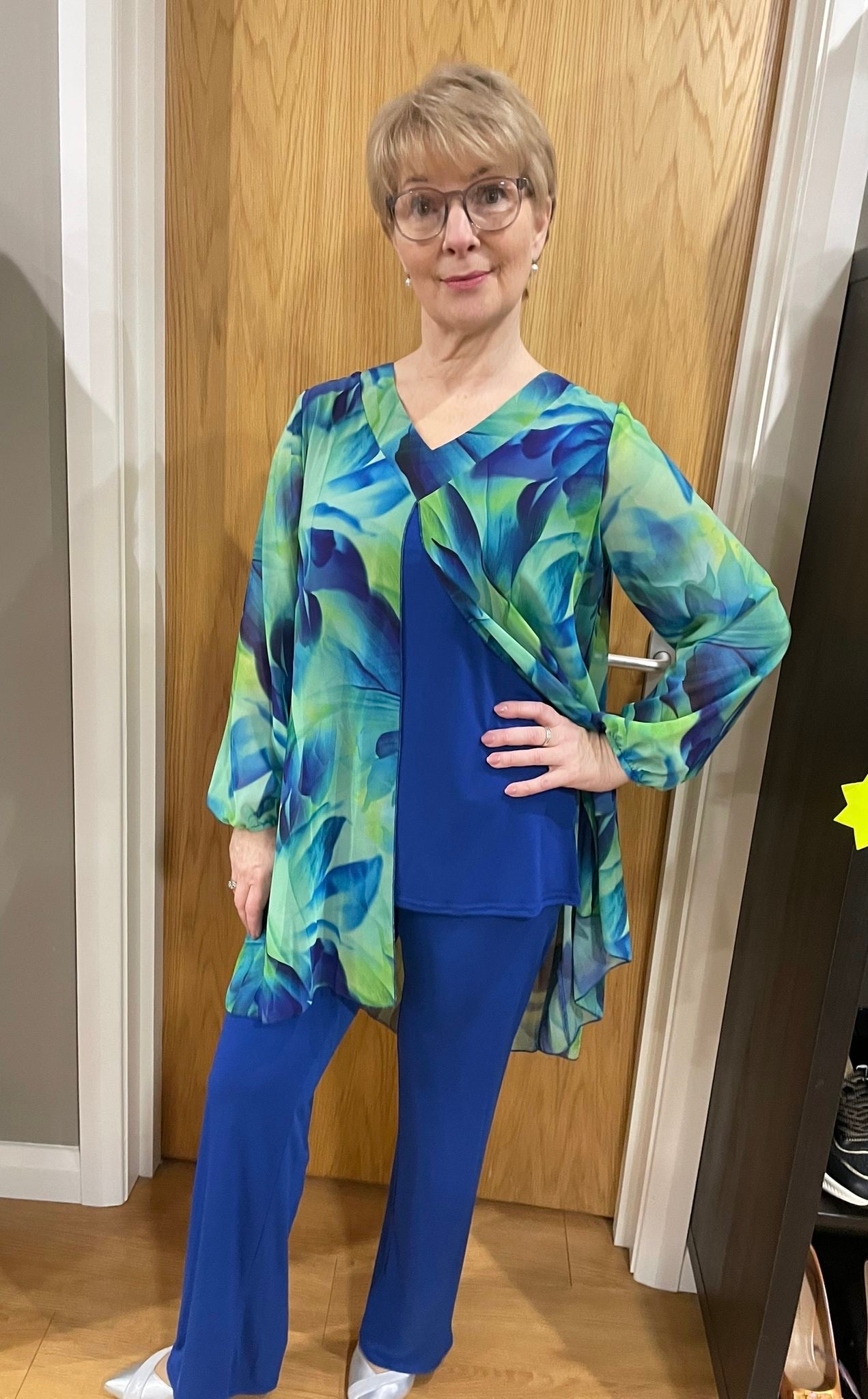 Glitz Green/Royal Trouser Suit