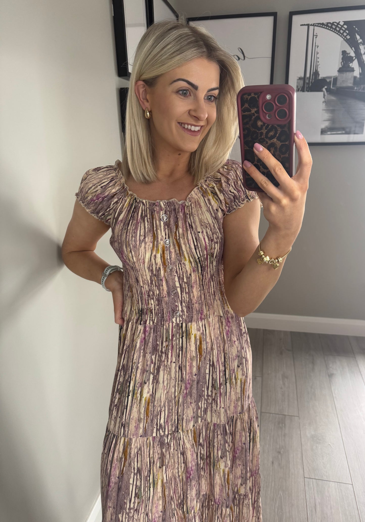 Claudia C Purple Multi Maxi Dress