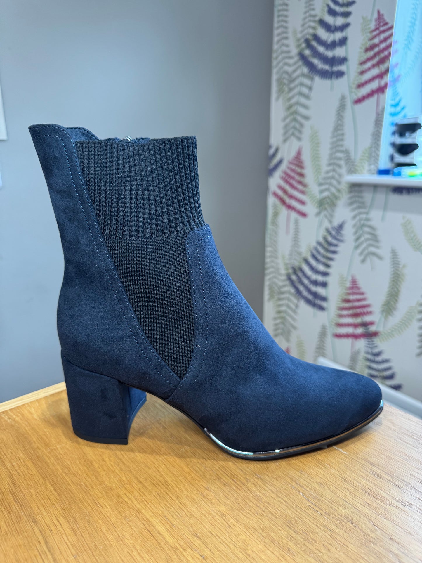 Marco Tozzi Navy Block Sock Boot