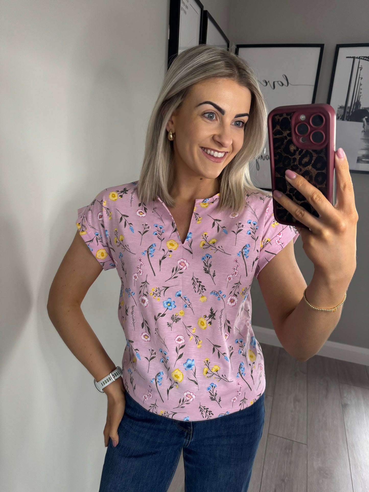 Freequent Sweet Lilac Floral Tee