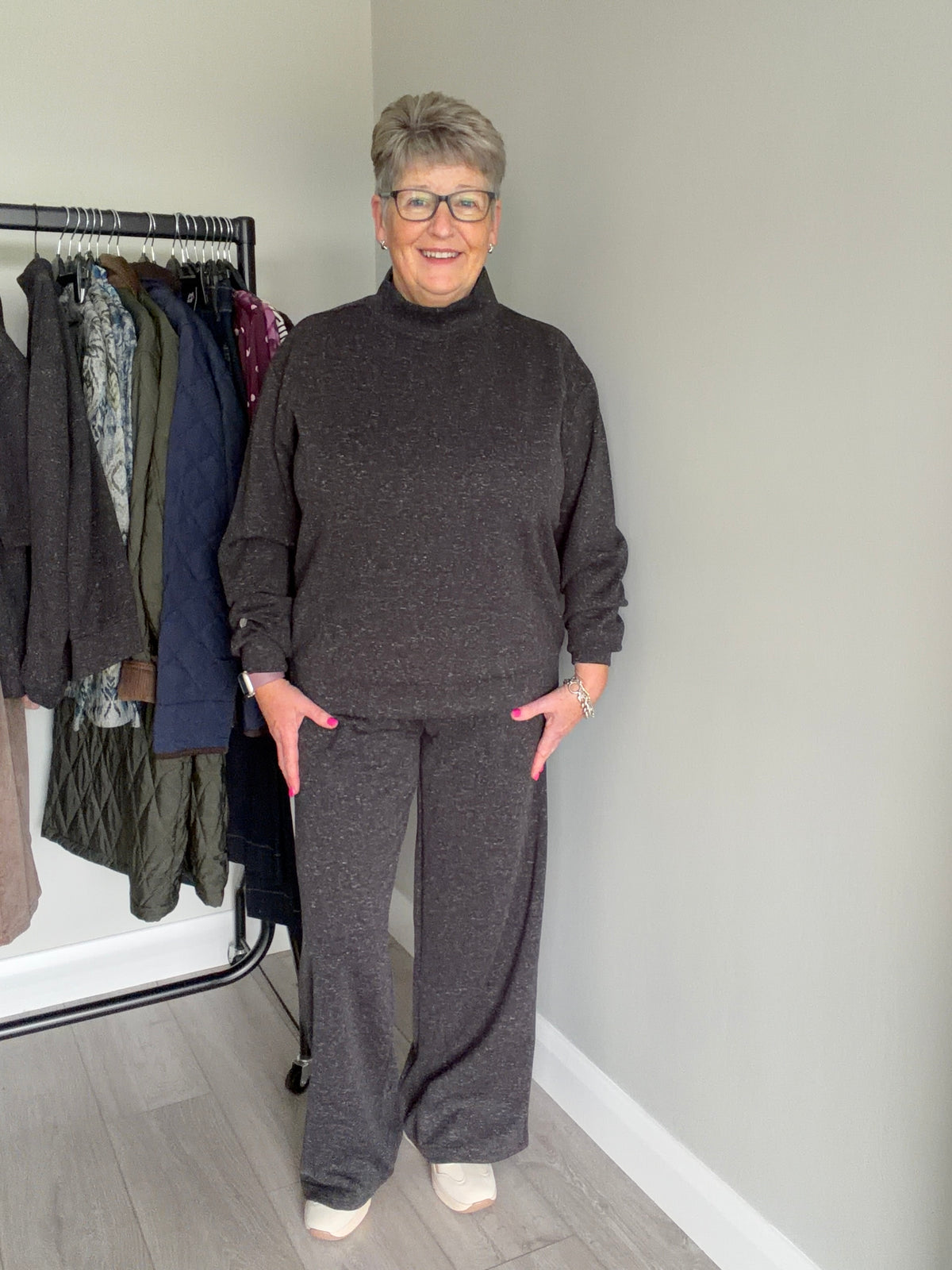 Kaffe KAleslie Grey Melange Pullover