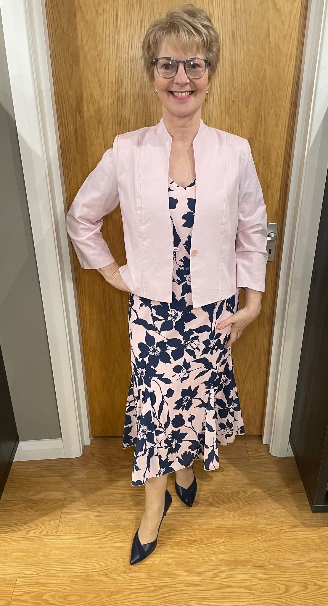 Glitz Pink/Navy Floral Two Piece