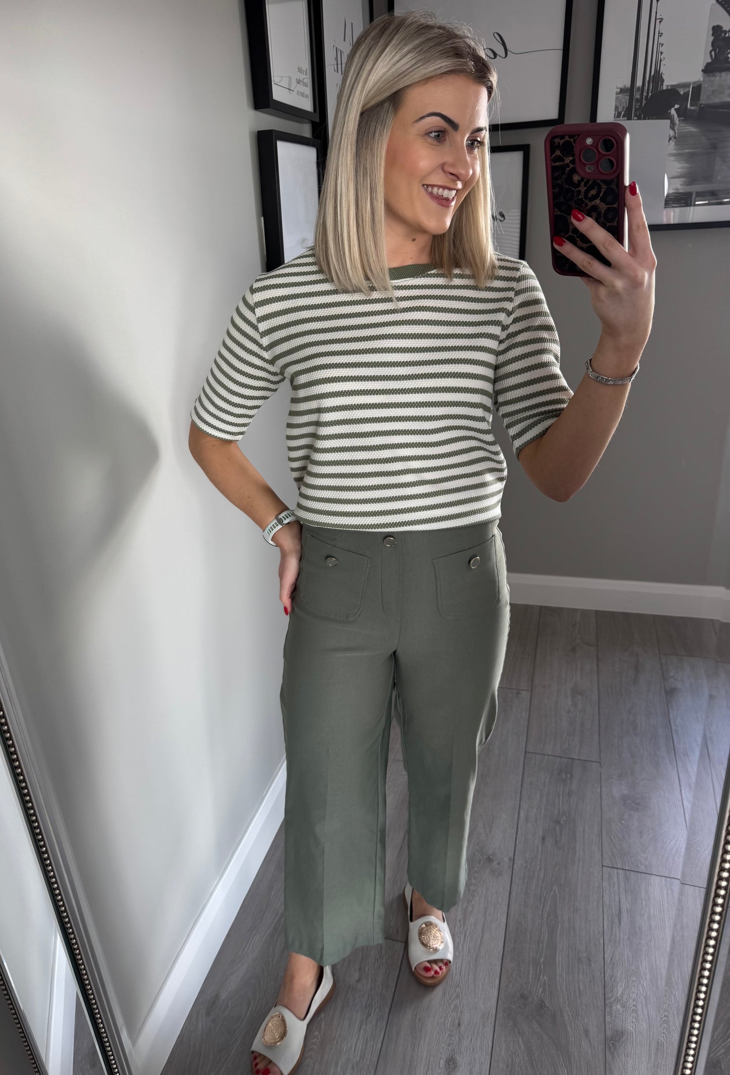 Pinns Khaki Wide Leg Culotte