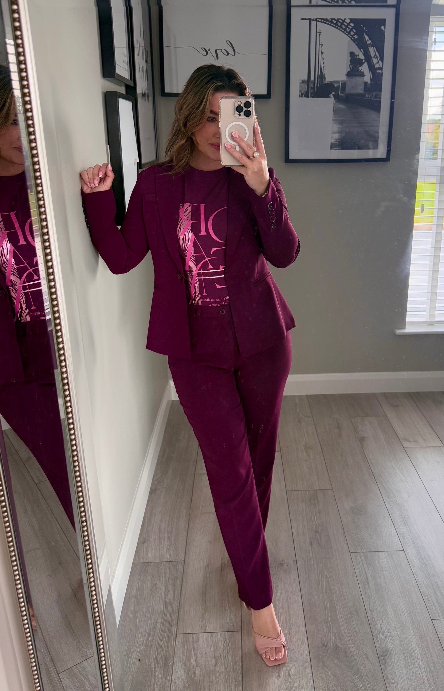 Rant & Rave Bella Cranberry Straight Leg Trouser