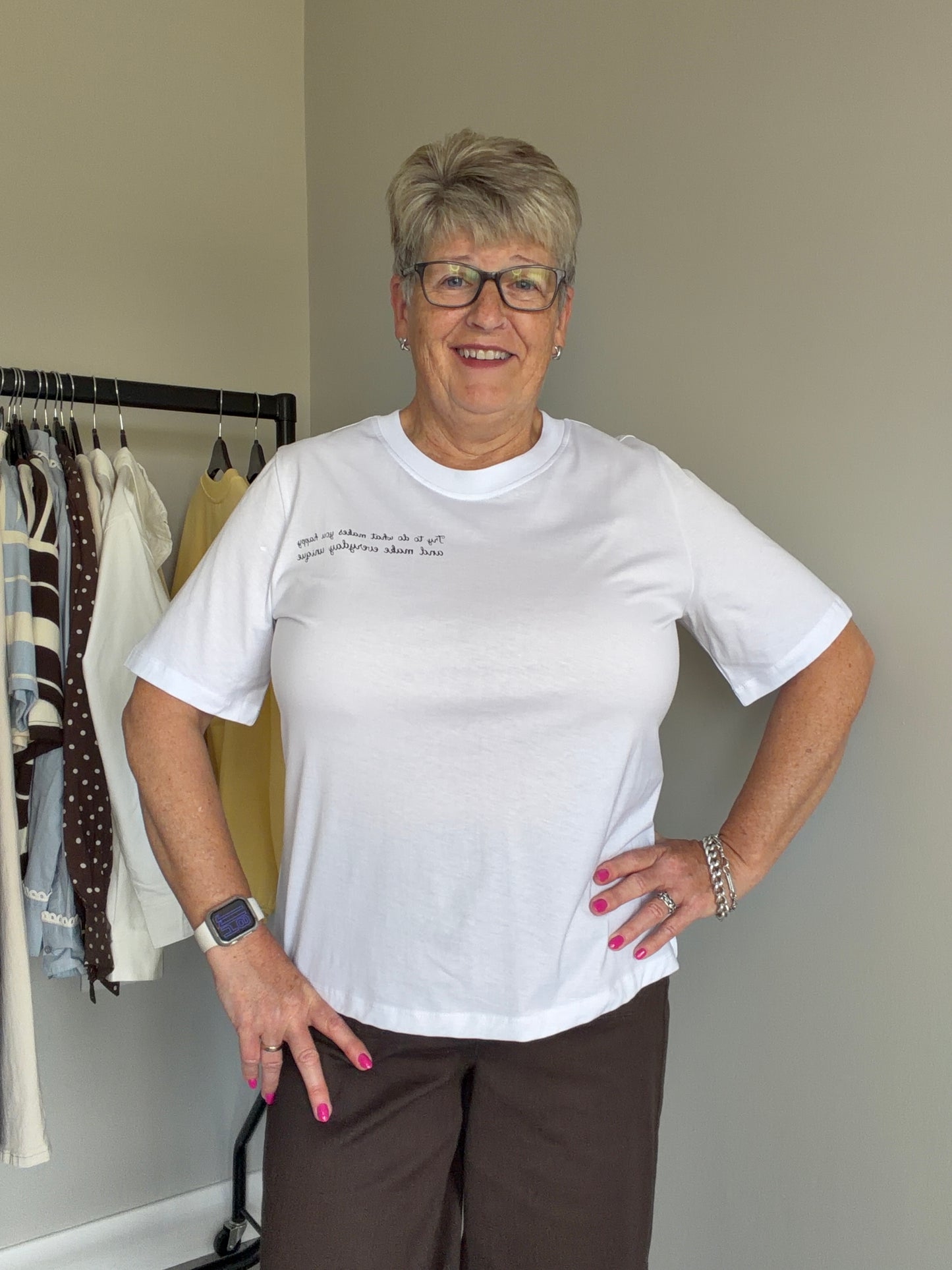 Kaffe KAamse Chalk Slogan Tee
