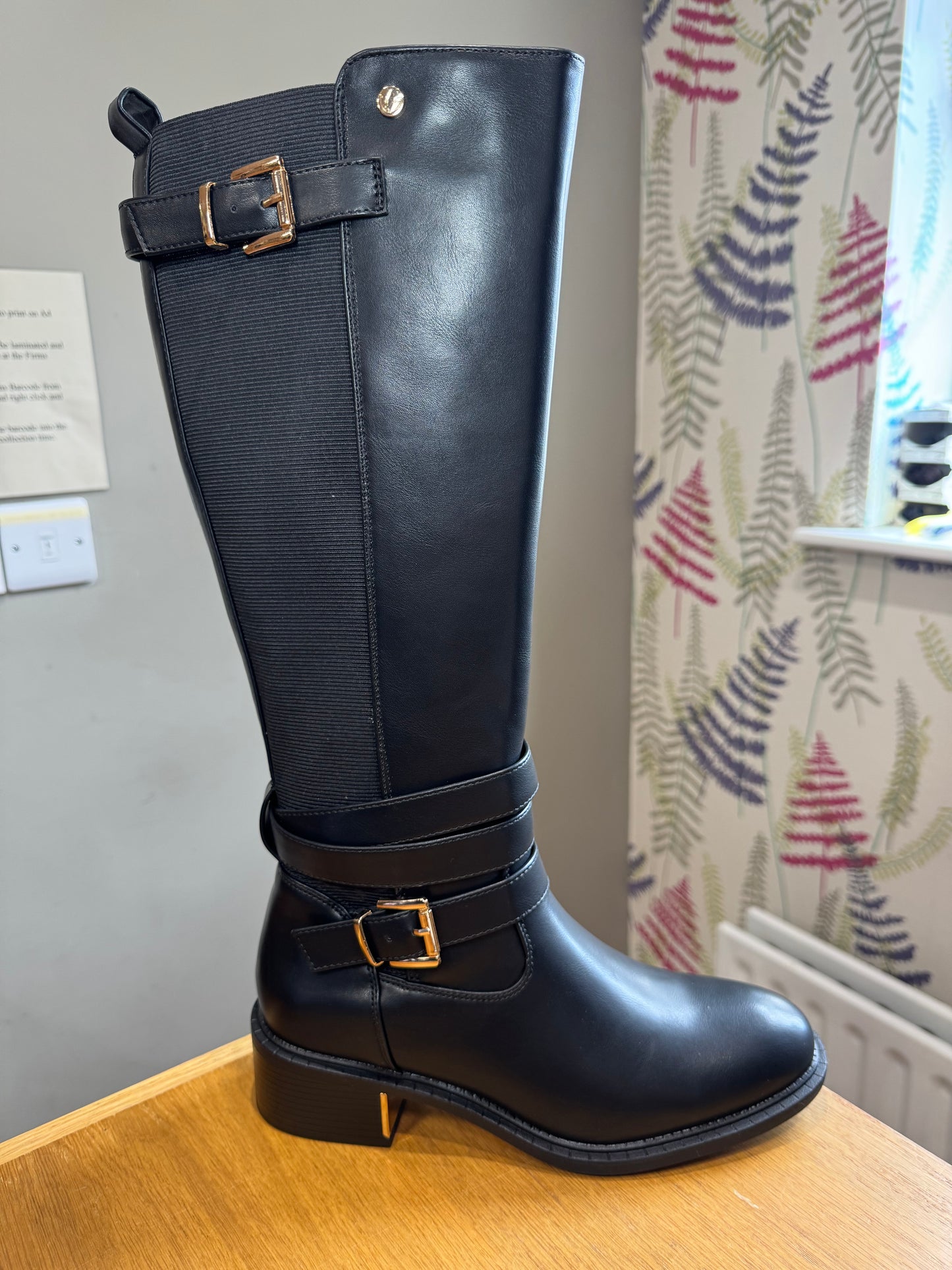 Lotus Freya Black Knee Boot