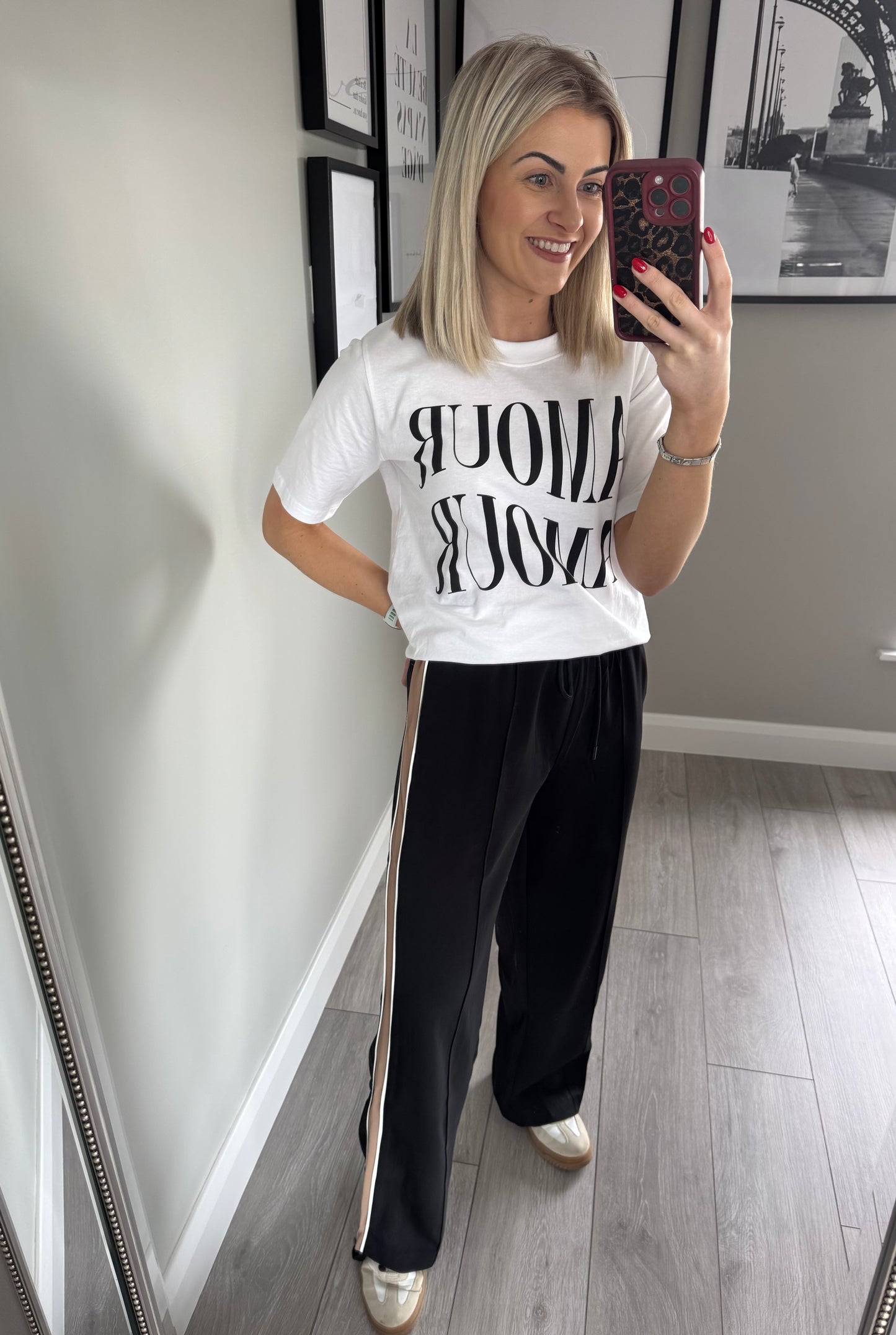 Pinns Black/Taupe Stripe Trouser