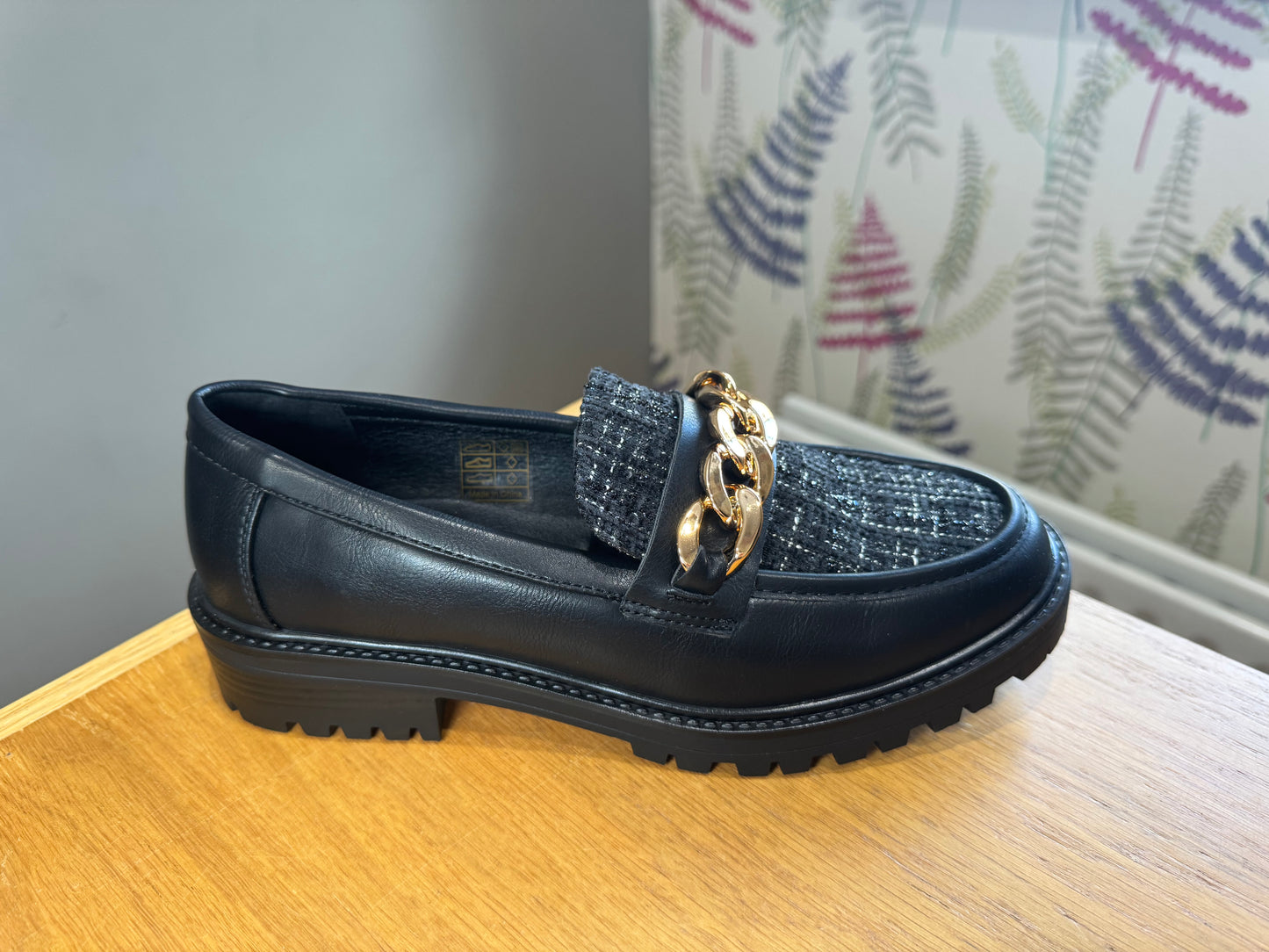 Lunar Chance Black/Tweed Loafer