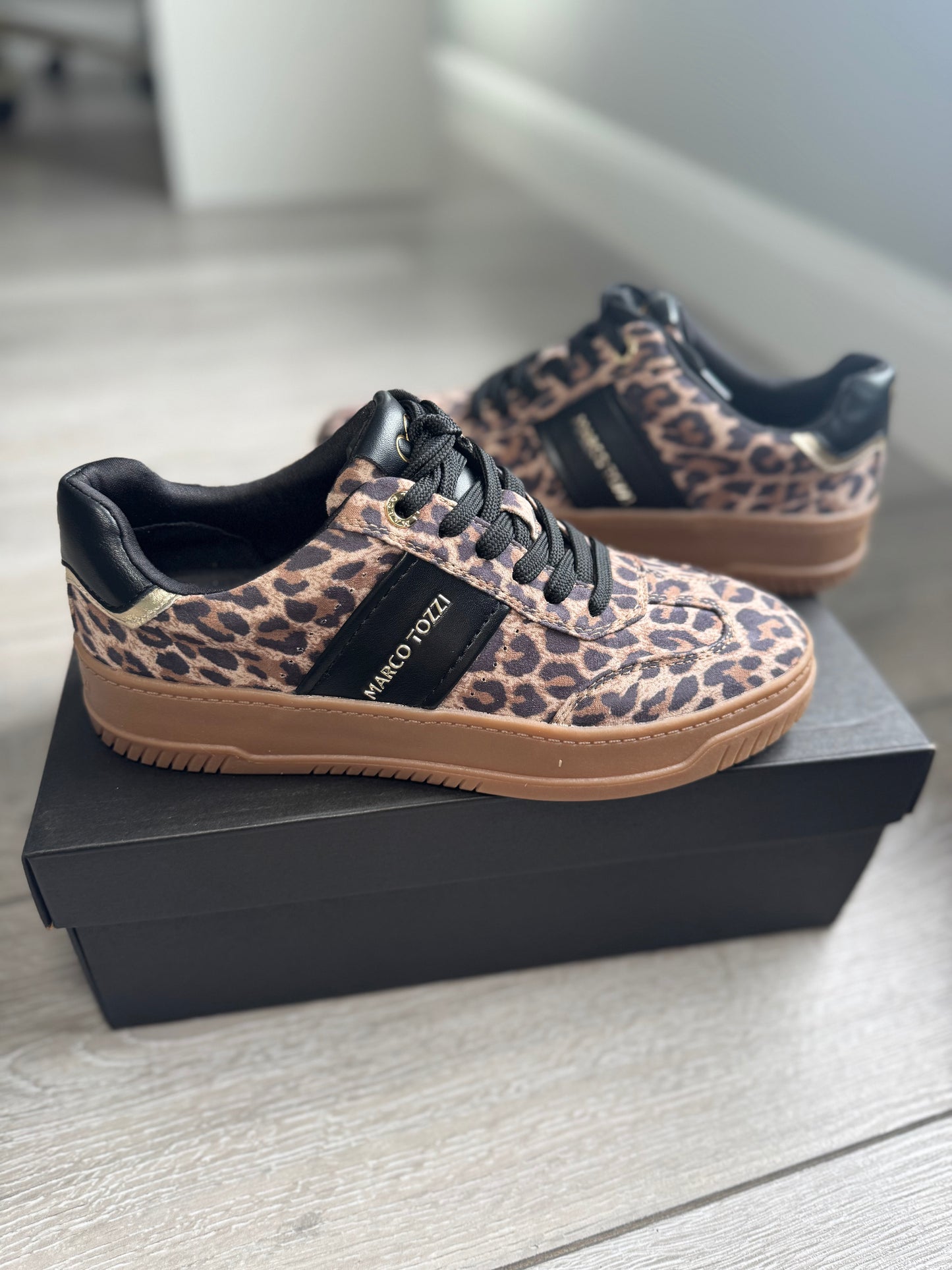 Marco Tozzi Black Leopard Trainer