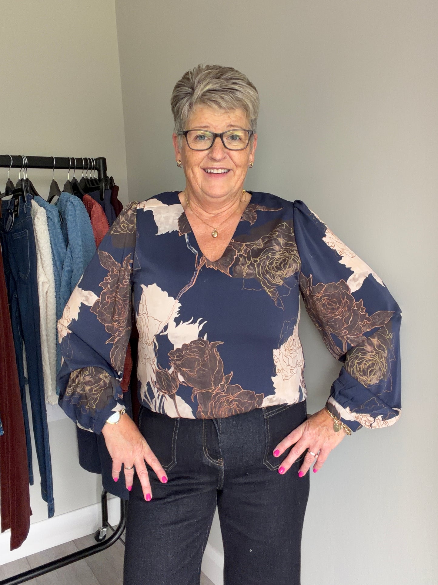Rant & Rave Mia Blue Floral Top
