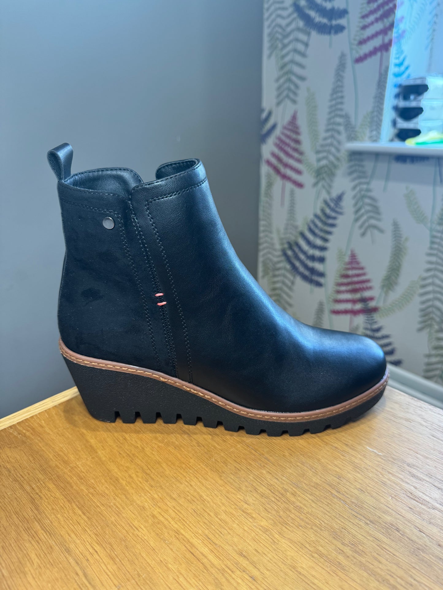Lunar Pixie Black Wedge Boot