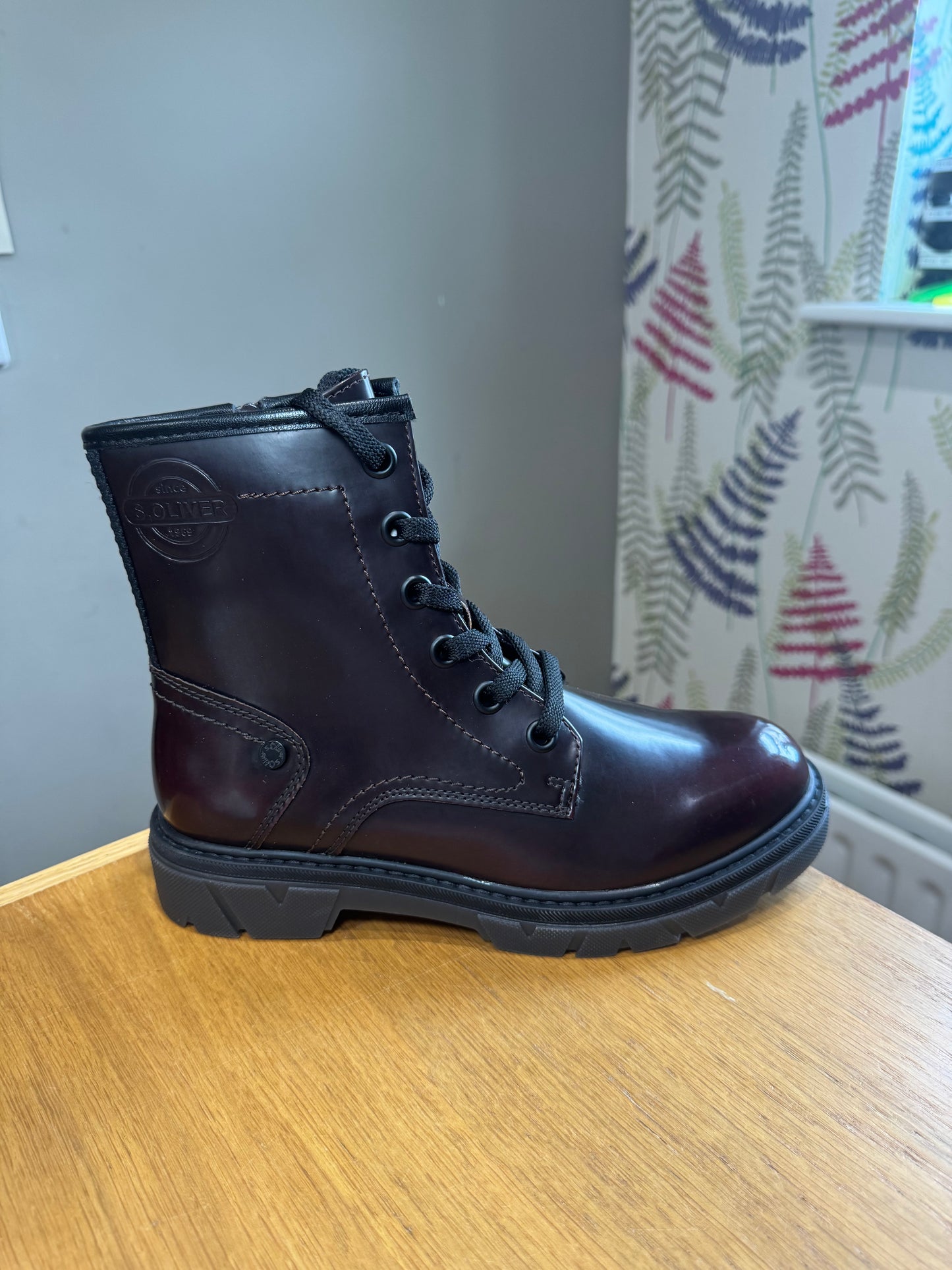 S. Oliver Bordeaux Lace Up Boot