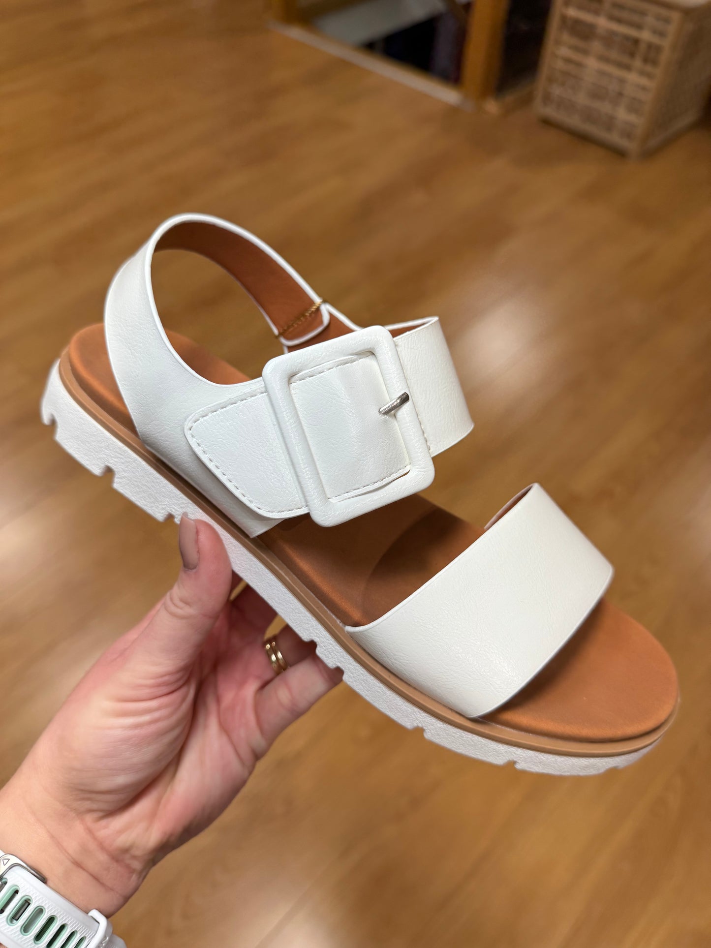 Lunar Cher White Velcro Sandal