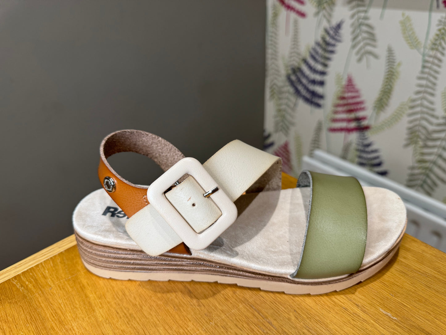 Refresh Cream/Tan/Green Sandal