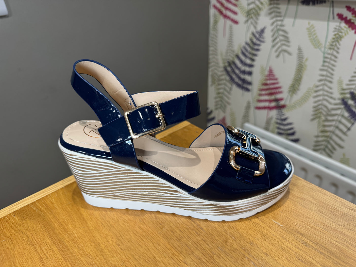 Zanni & Co Yamar Cobalt Wedge Sandal