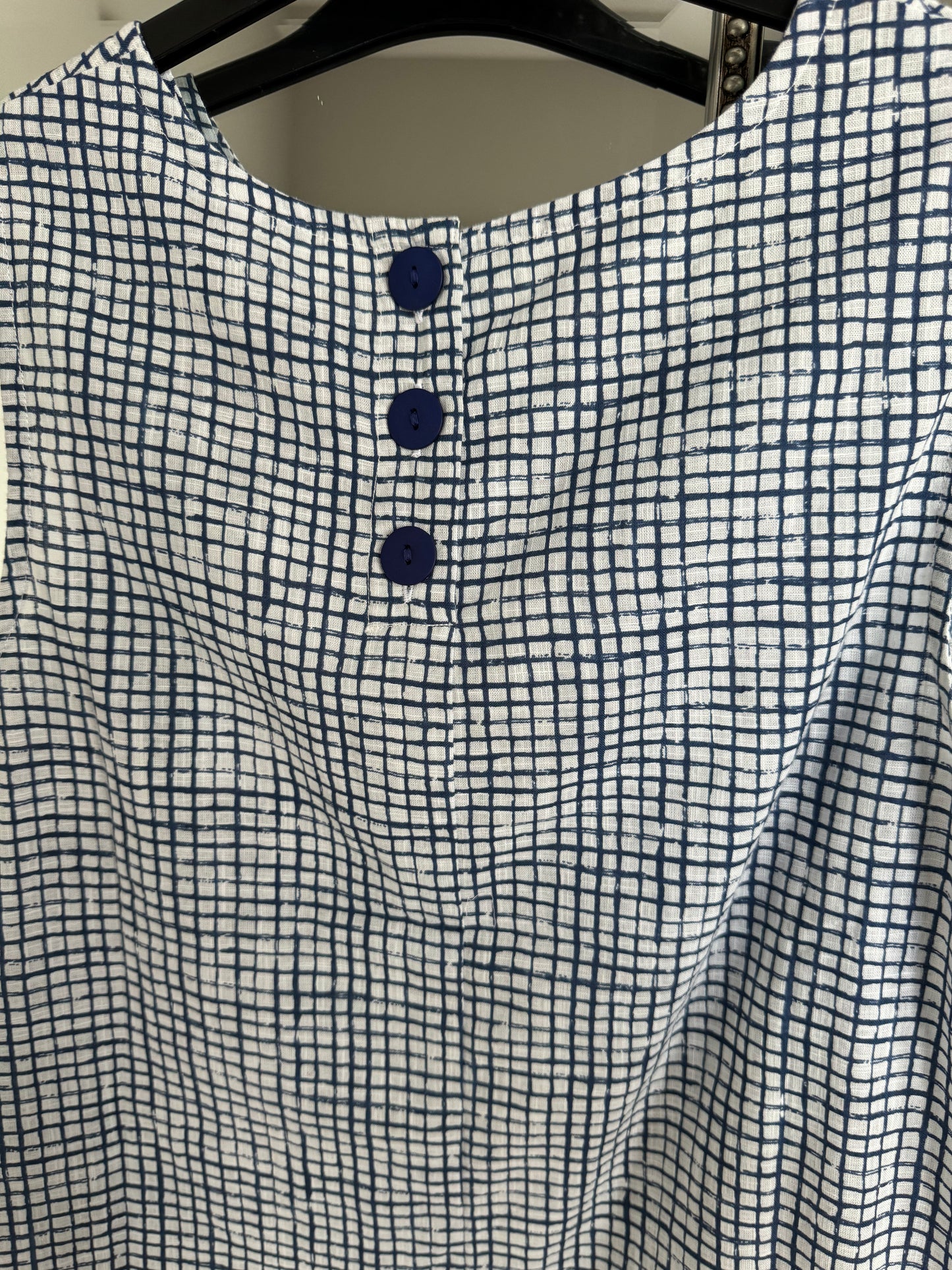 Nomads Navy/White Checked Blouse