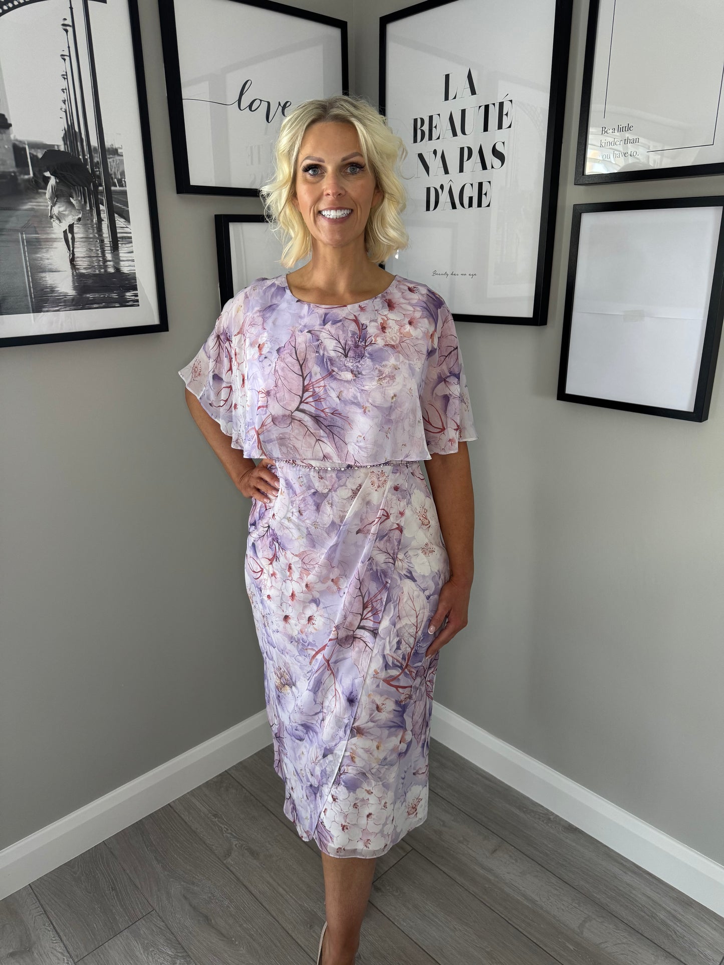Lizabella Lilac Floral Dress