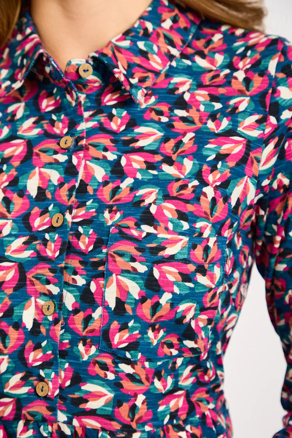 Pink Floral Print Jersey Dress