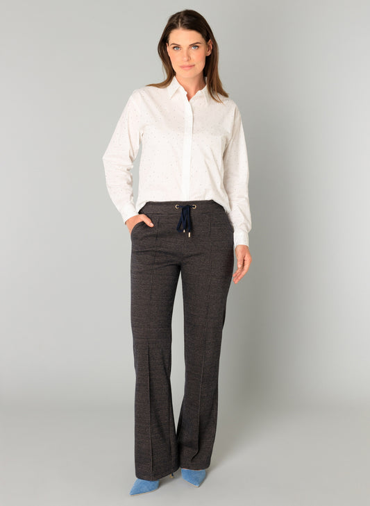 Yest Brown/Navy Printed Trousers