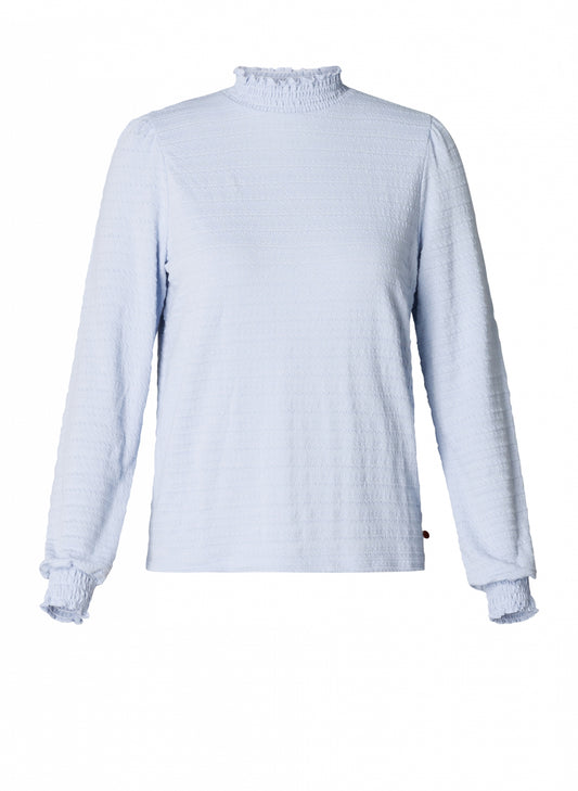 Yest Soft Blue Ruffled Top
