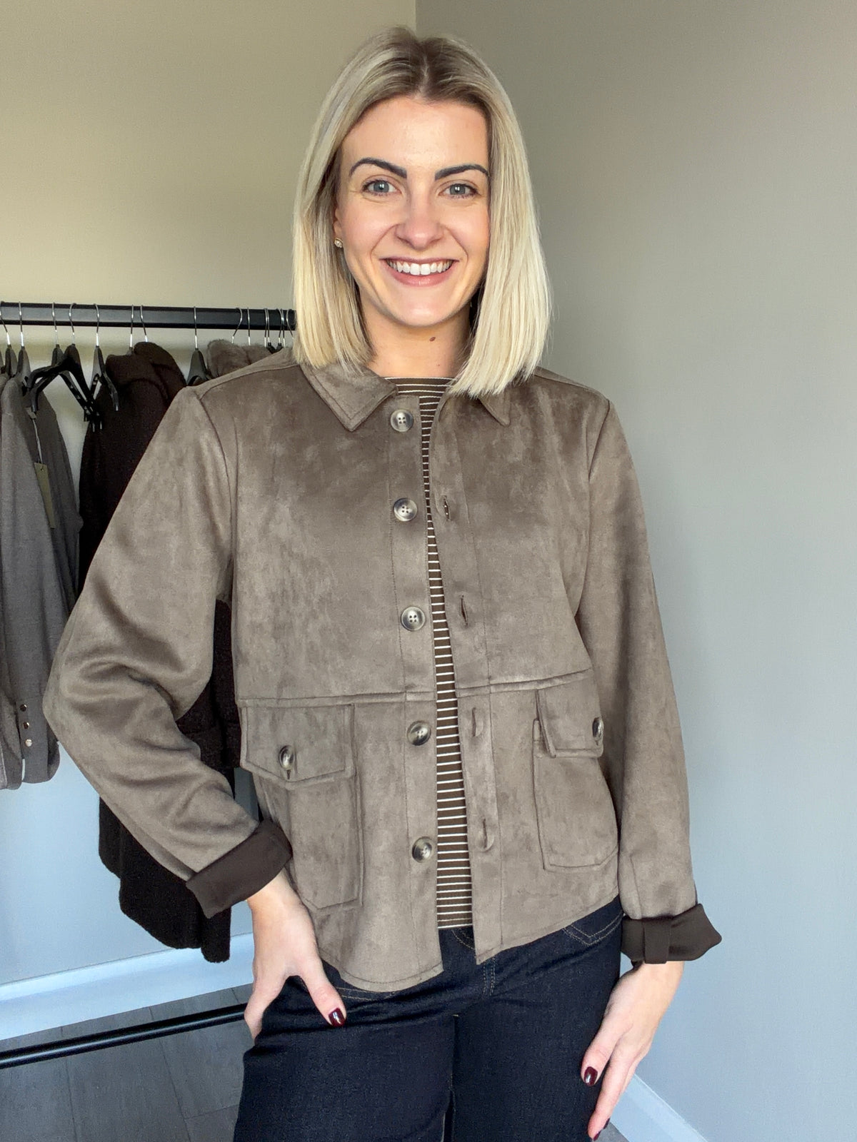Freequent Morel Suede Jacket