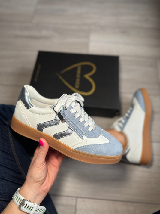 Marco Tozzi Blue Metallic Trainer