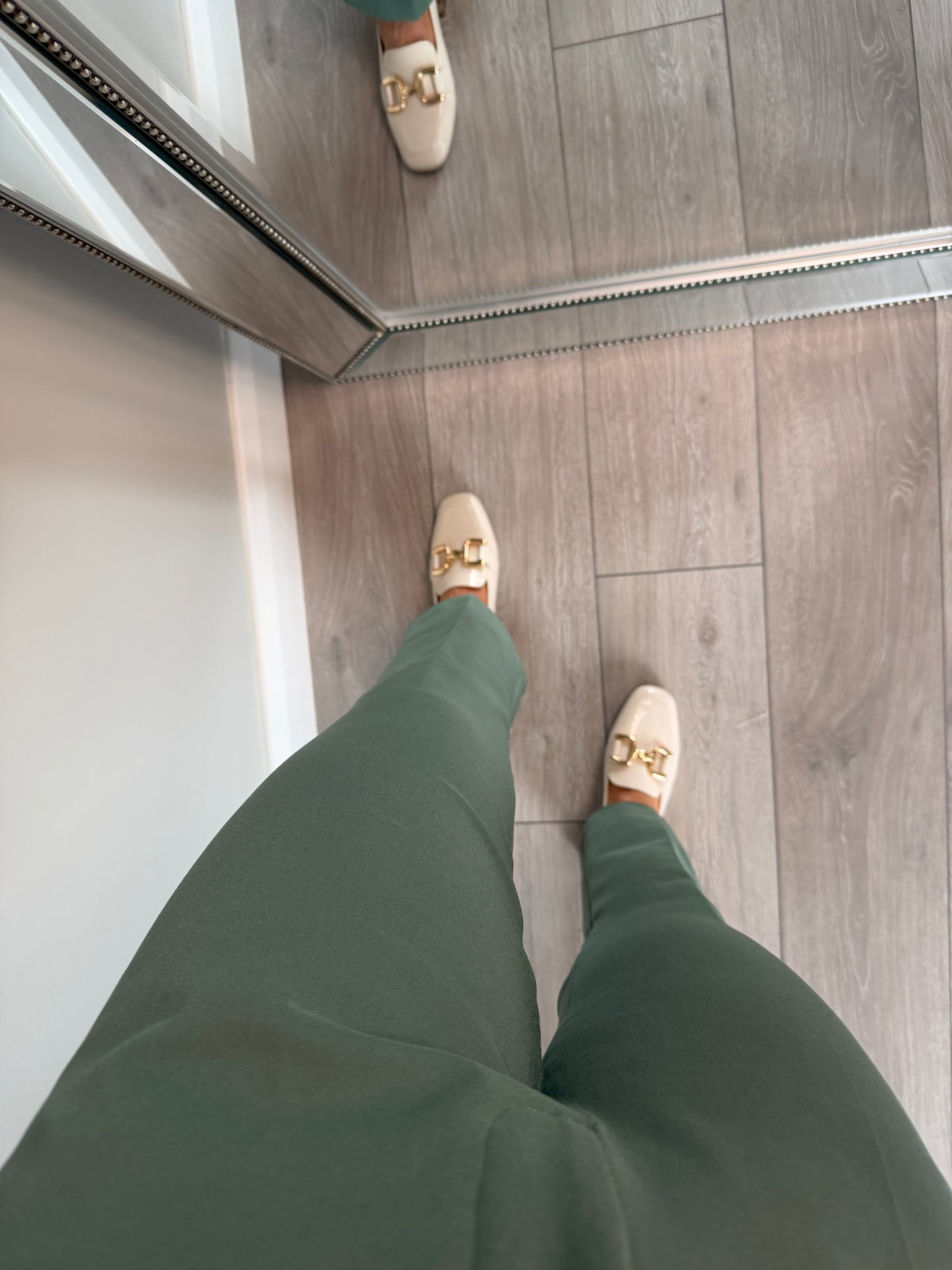 Freequent Forest Green Bootcut Trousers