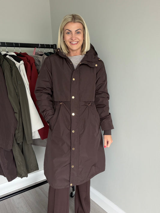 Relax & Renew Becca Chocolate Water Repellent Coat