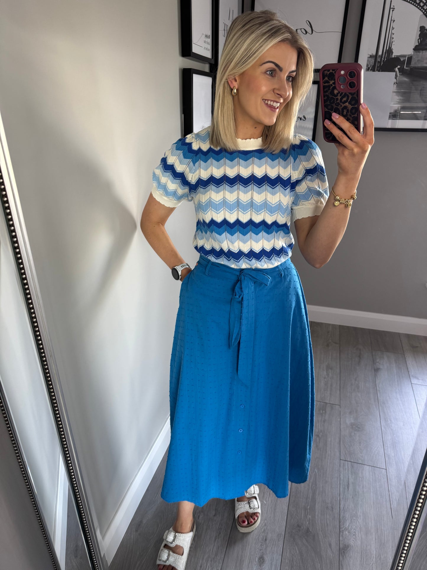 Rant & Rave Ariela Cobalt A Line Skirt