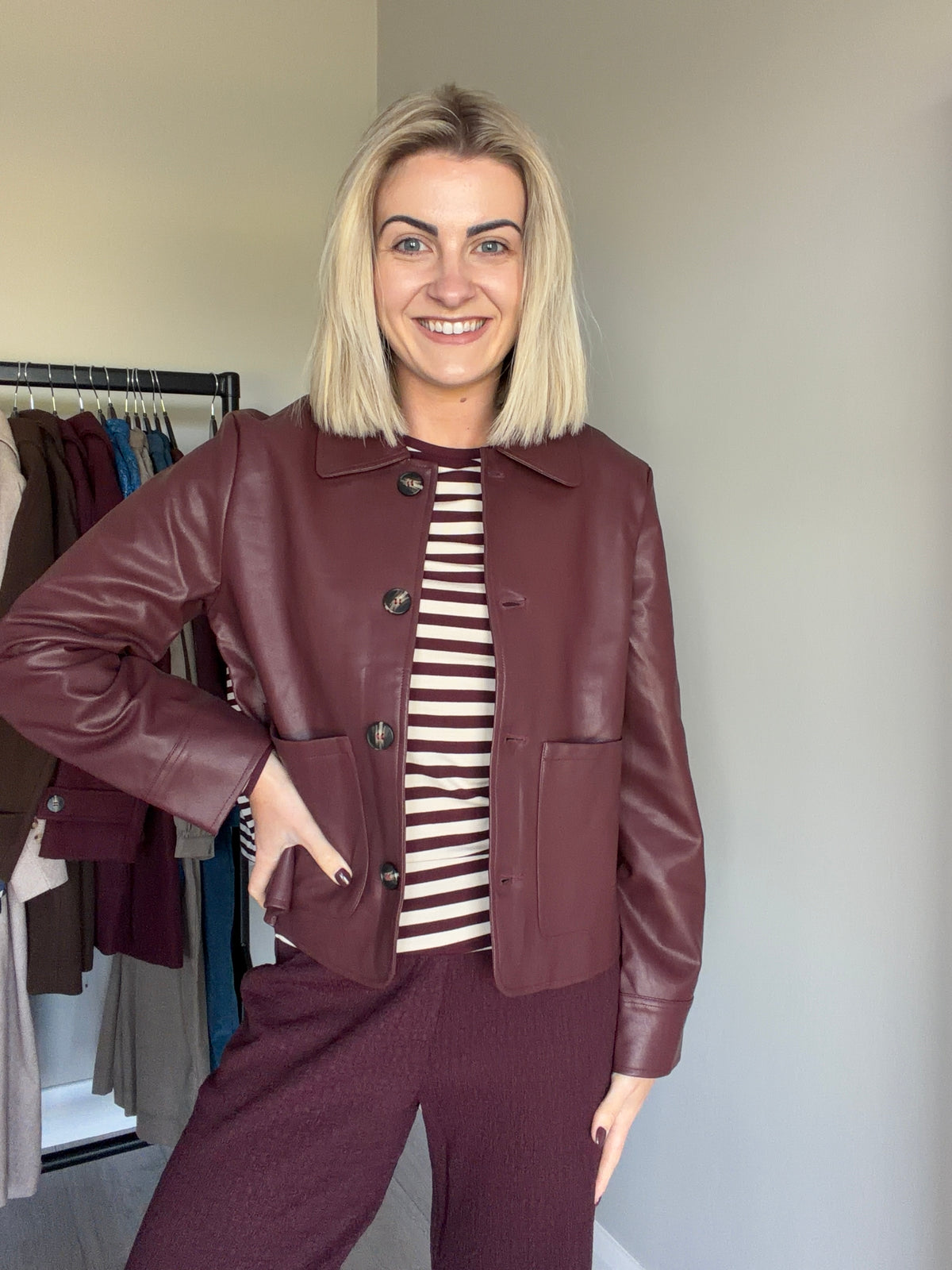 Rant & Rave Adele Burgundy Leather Jacket