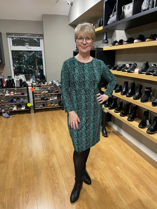 Pomodoro Teal Speckled Dress