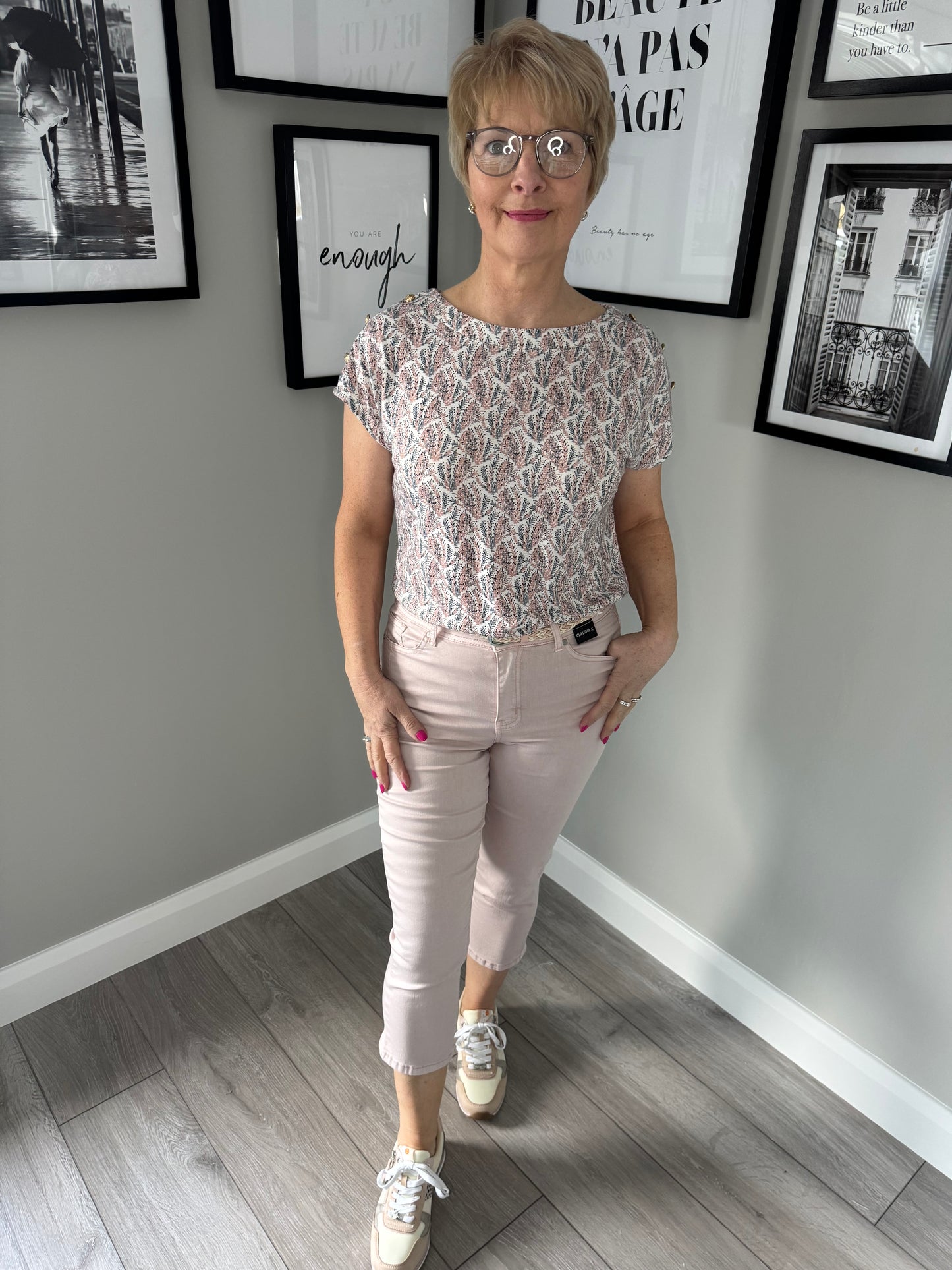 Claudia C Pink Belted Crops