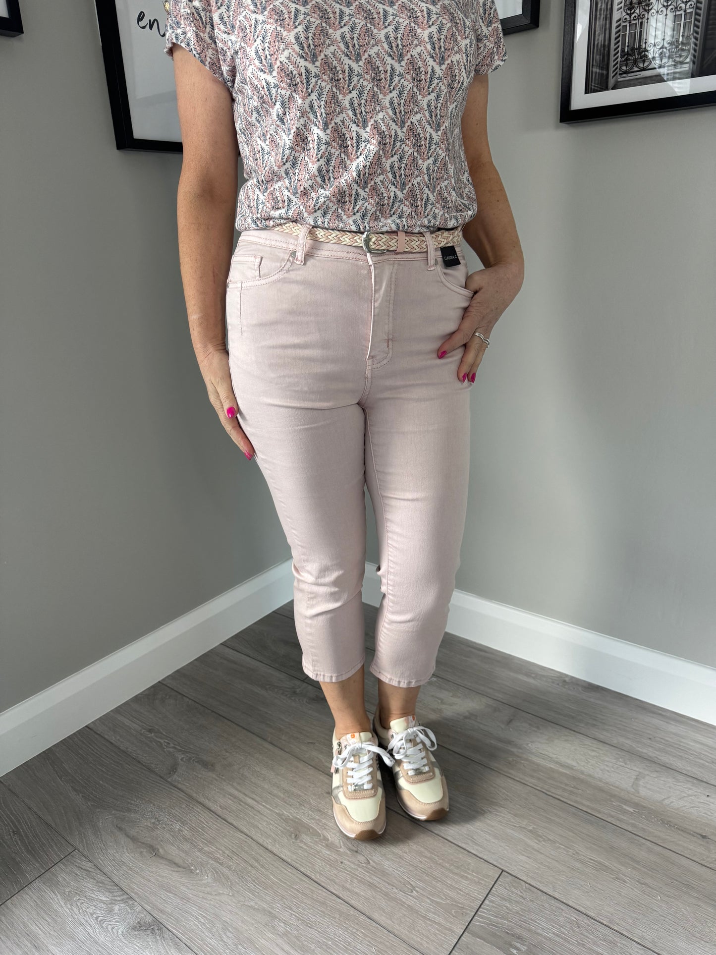 Claudia C Pink Belted Crops