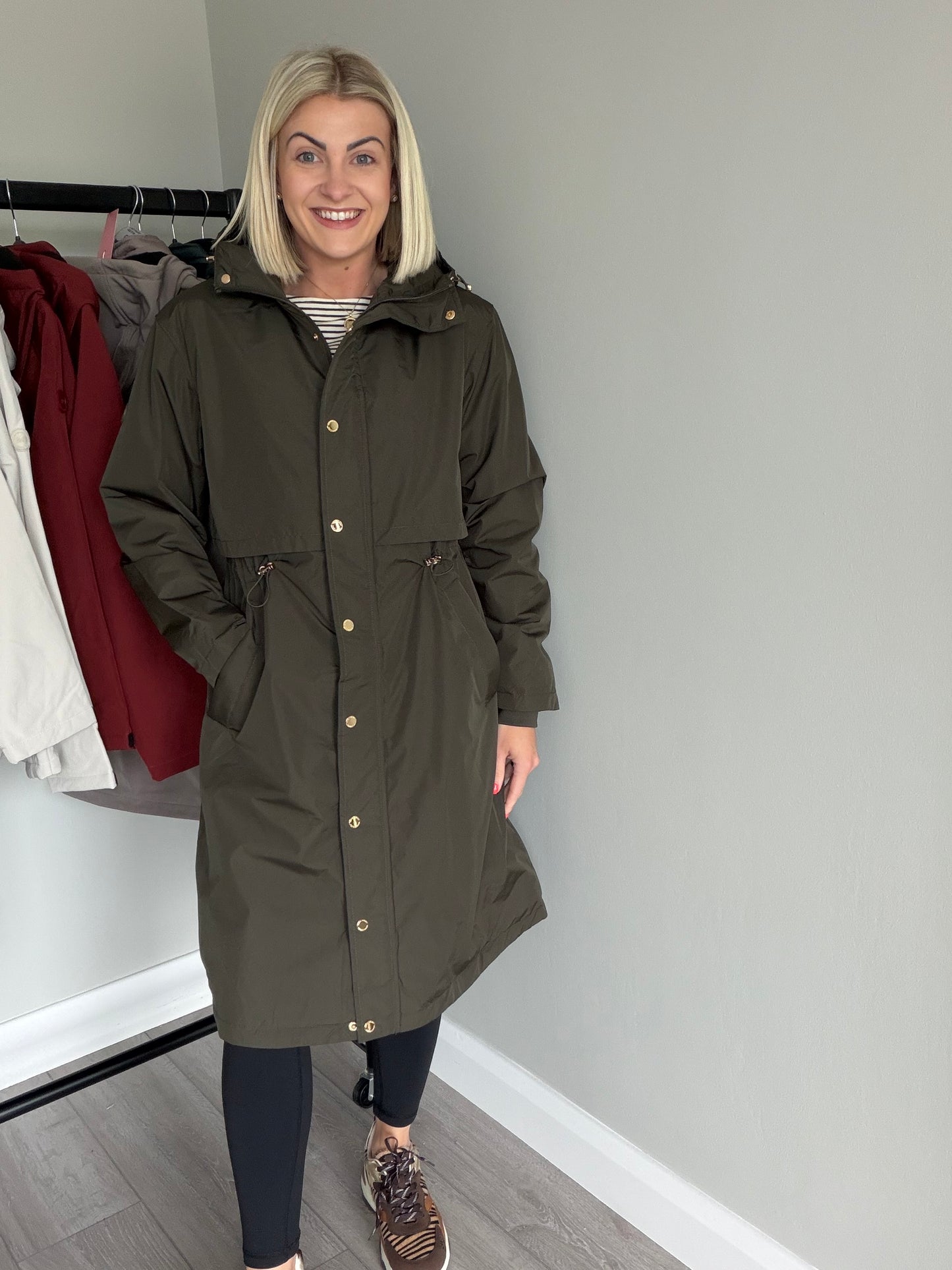 Relax & Renew Becca Khaki Water Repellent Coat