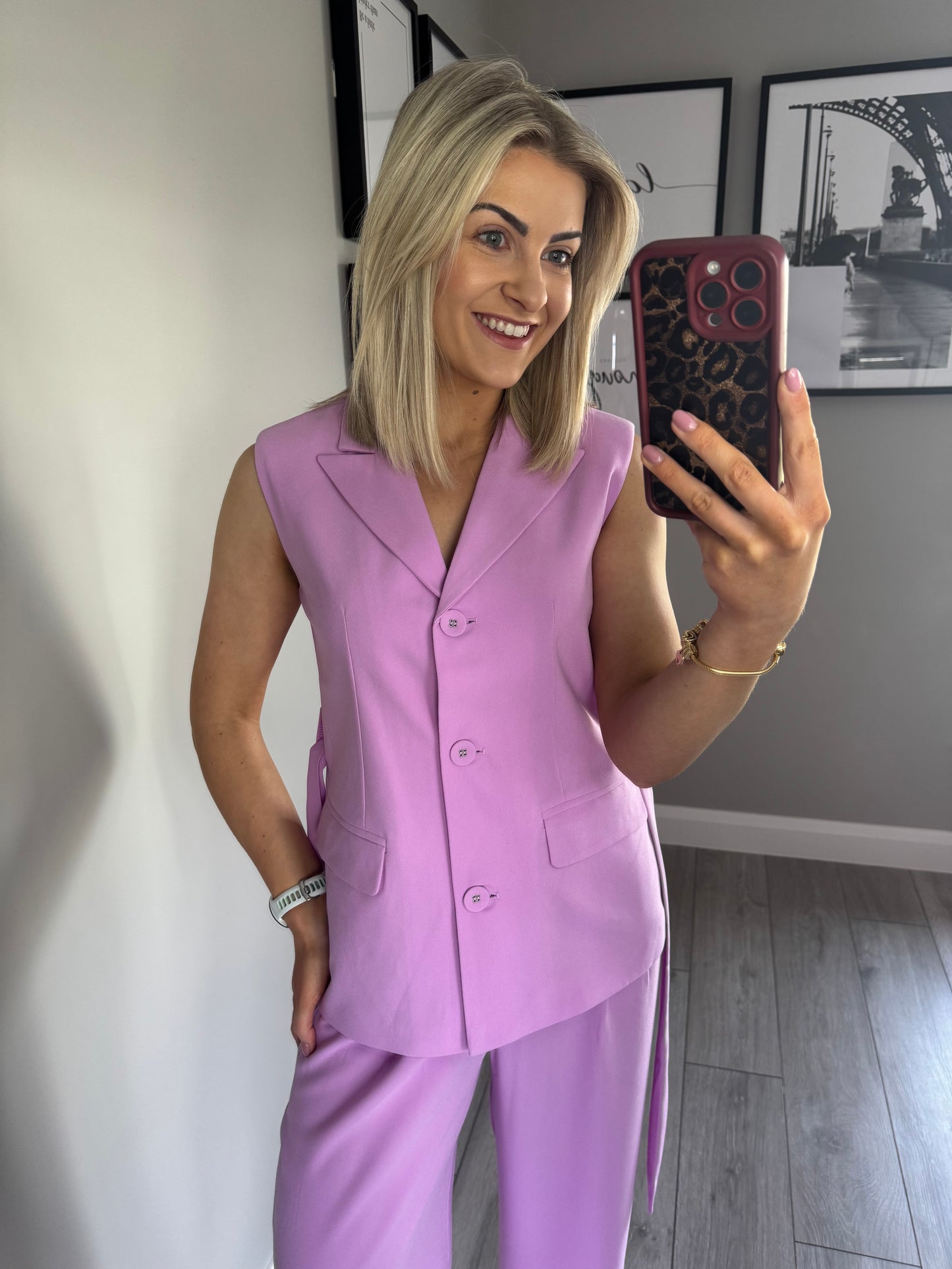 Rant & Rave Carla Belted Orchid Waistcoat