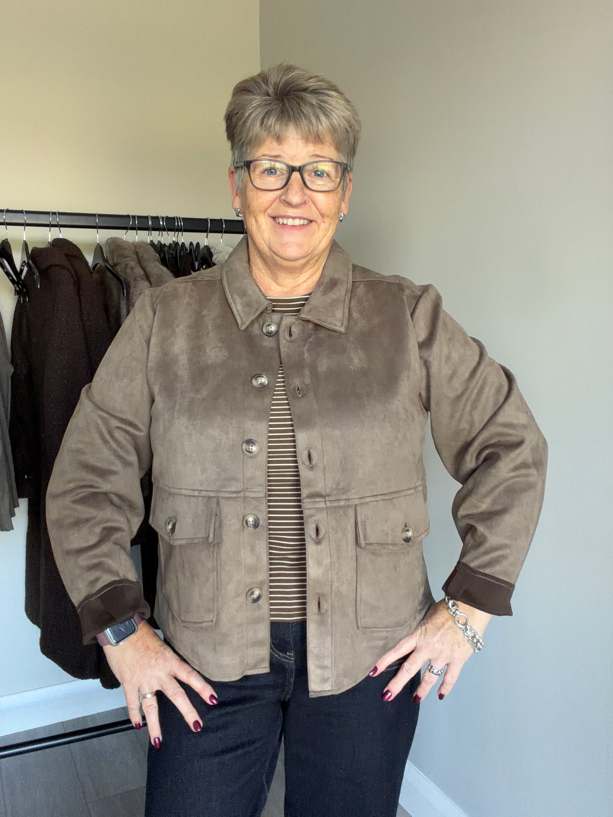 Freequent Morel Suede Jacket