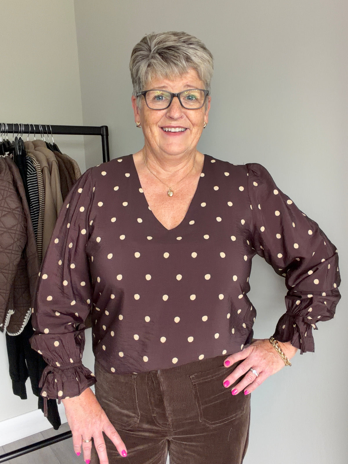 Rant & Rave Sophia Chocolate Dot Top