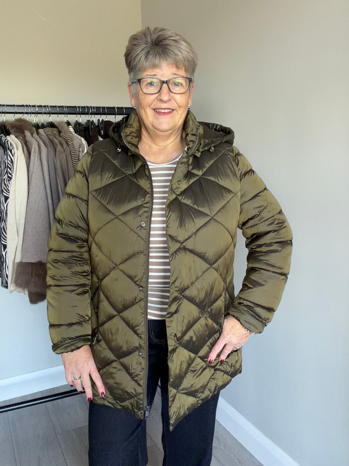 Mudflower Khaki Quilt Coat