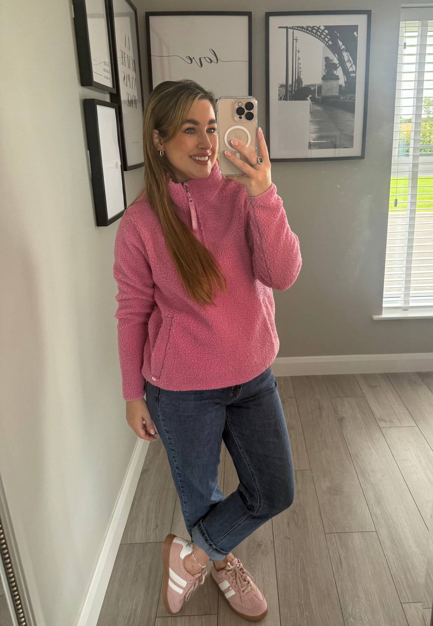 Relax & Renew Julia Pink Half Zip Fleece
